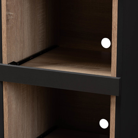 Baxton Studio Fabian Grey and Oak Finished Kitchen Cabinet with Roll-Out Compartment 147-8667